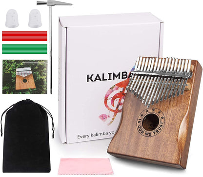 Newlam Kalimba Thumb Piano 17 Keys, Portable Mbira Finger Piano Gifts for Kids and Adults Beginners (Grace Edition)