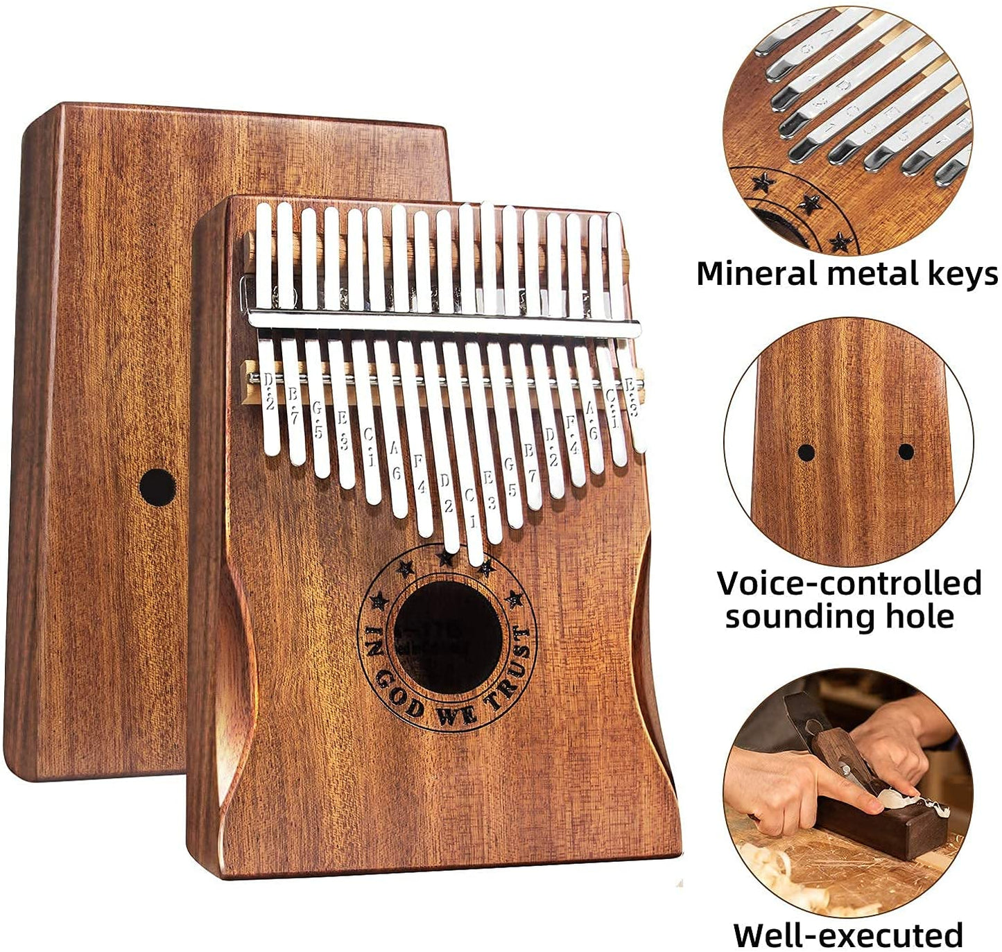 Newlam Kalimba Thumb Piano 17 Keys, Portable Mbira Finger Piano Gifts for Kids and Adults Beginners (Grace Edition)